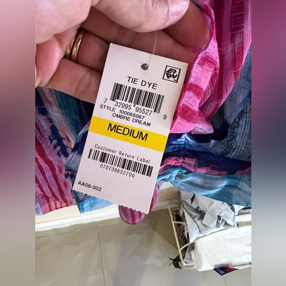 INC Womens Blouse Long Sleeve Off-The-Shoulder Tie Dye Top Shirt Multi S $70 NWT - Picture 4 of 16